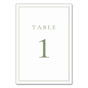 Numeração De Mesa Sage Green Warm Modern Minimalista Weding