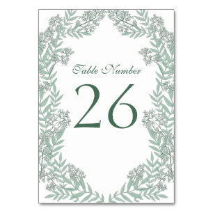 Numeração De Mesa Sage Green Wedding Vintage Botanical