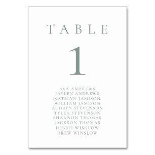 Numeração De Mesa Sage Green White Minimalist Table Number
