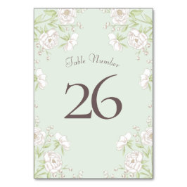 Numeração De Mesa Sage Green White Rose Wedding