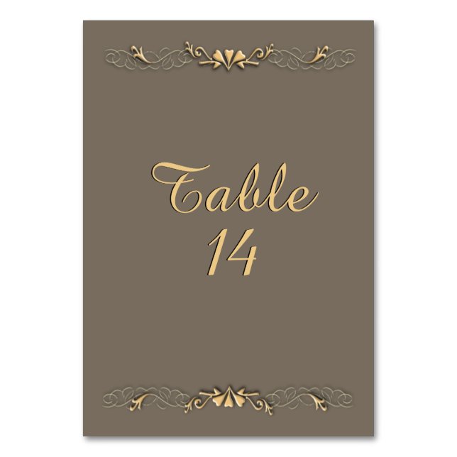 Numeração De Mesa Sandstone e Número de Tabela Dourada (Verso)