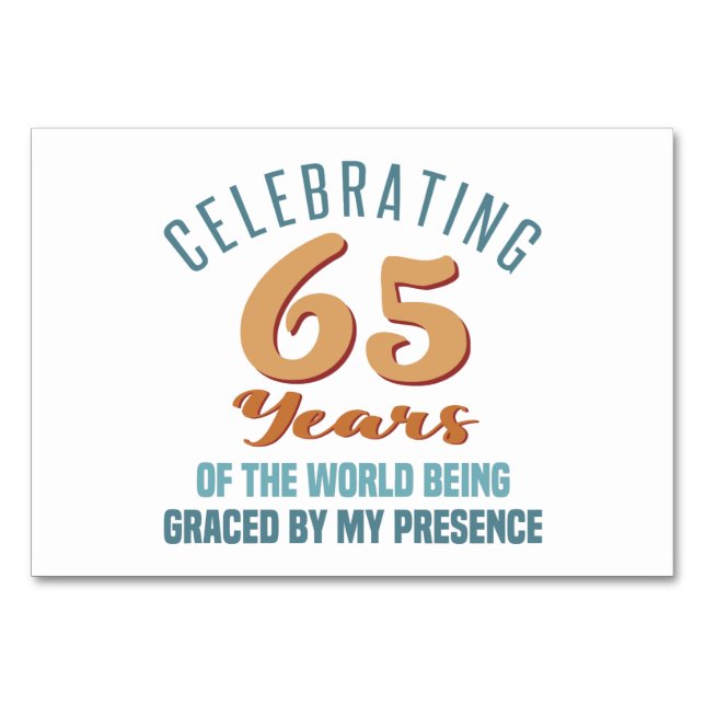 Numeração De Mesa Sassy 65º Atitude de Aniversário (Frente)