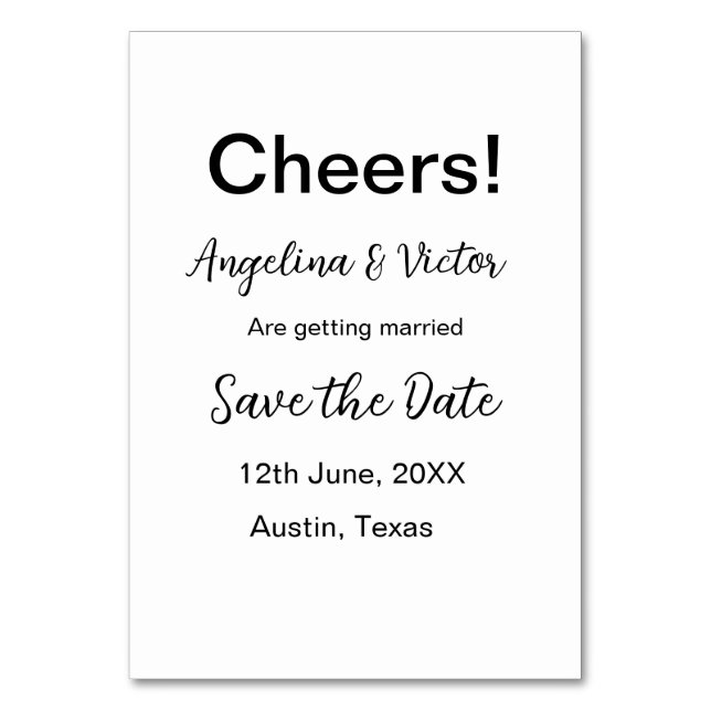 Numeração De Mesa Saudações salvam a data simples minimal moderno el (Frente)