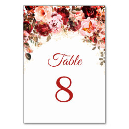 Numeração De Mesa Scarlet Floral Dourada Quinceañera