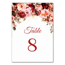Numeração De Mesa Scarlet Floral Dourada Quinceañera