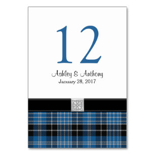 Numeração De Mesa Scottish Clark Tartan Wedding