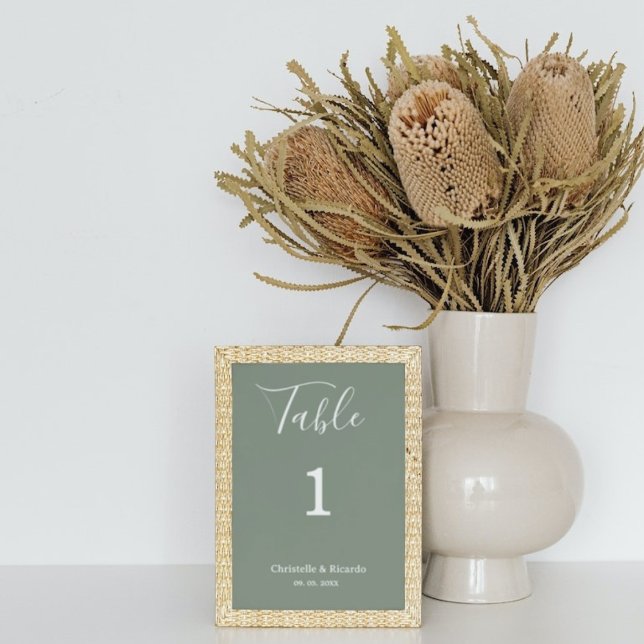 Numeração De Mesa Script de caligrafia de casamento simples (Criador carregado)