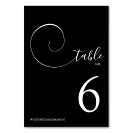 Numeração De Mesa Script Elegante de Caligrafia Preto