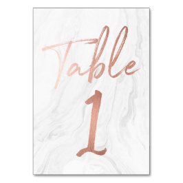 Numeração De Mesa Script Marble e Rosa Dourado | Tabela Número Cartã