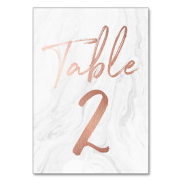 Numeração De Mesa Script Marble e Rosa Dourado | Tabela Número Cartã