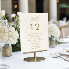 Numeração De Mesa Seashell Seating Chart Names Coastal Wedding Sign