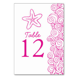 Numeração De Mesa Seastar waves rosa praia cor-de-rosa Números de me