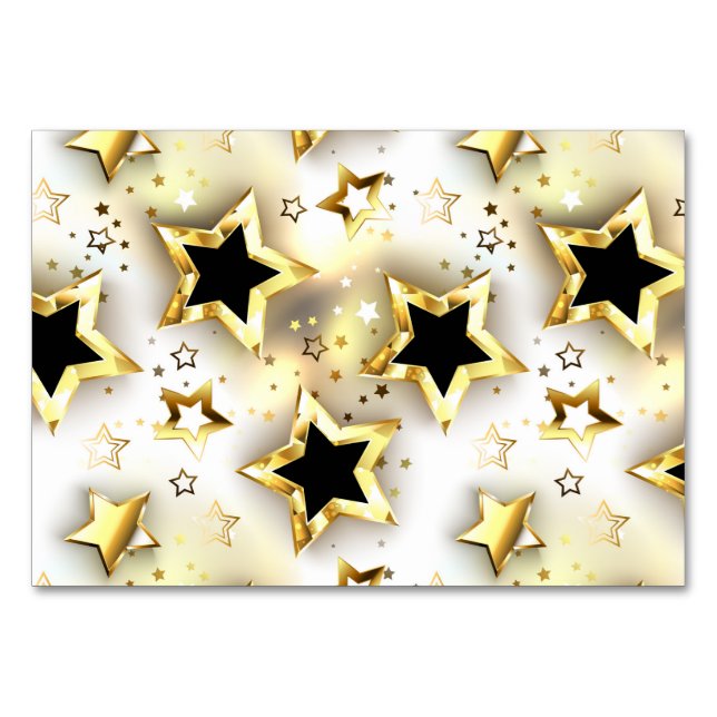 Numeração De Mesa Sem costura leve com estrelas douradas (Frente)