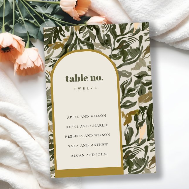 Numeração De Mesa Sentado De Casamento Botânico Rustic Boho Retro Gr (Criador carregado)