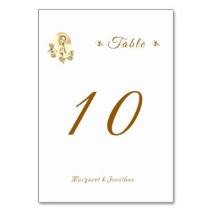Numeração De Mesa Sepia Virgin Mary Numero de Mesa de Casamento