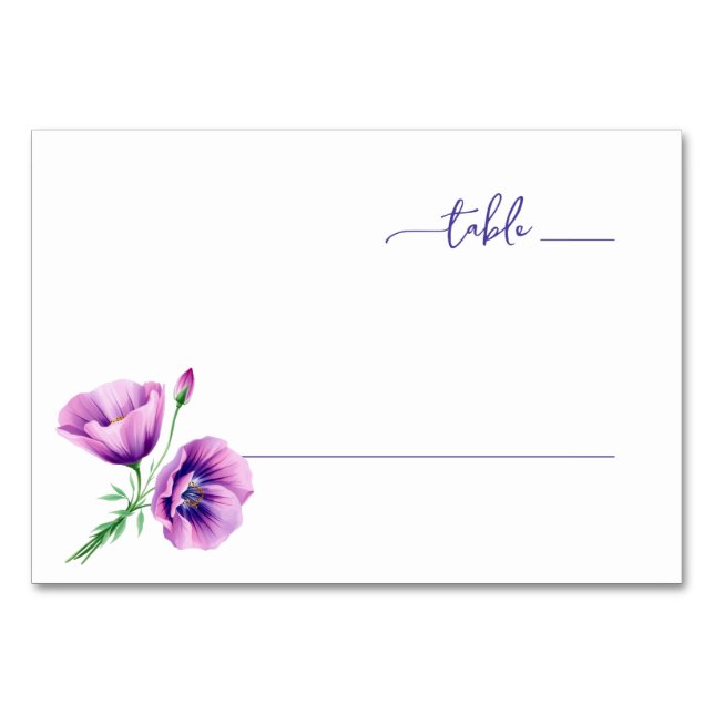 Numeração De Mesa Serena Floral Botânica de Lavanda (Frente)