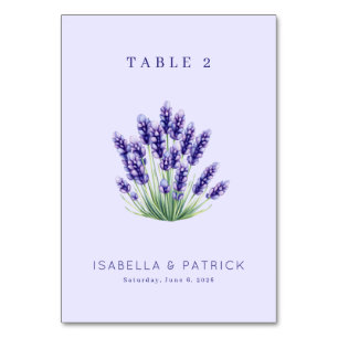 Numeração De Mesa Serena Floral de Lavanda em Aquarela