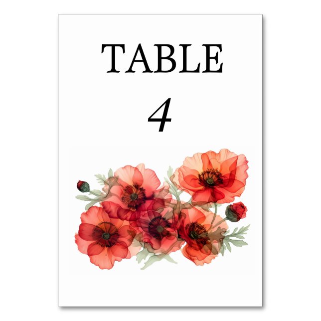 Numeração De Mesa  Serenata Pétala Escarlate  (Frente)