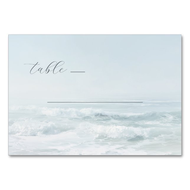 Numeração De Mesa Serene Blue Ocean Waves (Frente)