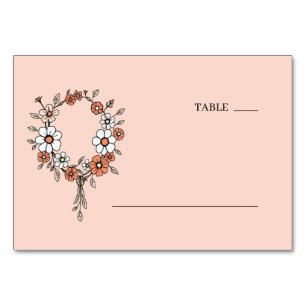Numeração De Mesa Sereno Círculo Floral de Pêssego