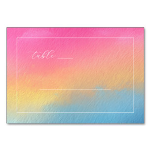 Numeração De Mesa Sereno Gradiente Aquarela Ombre