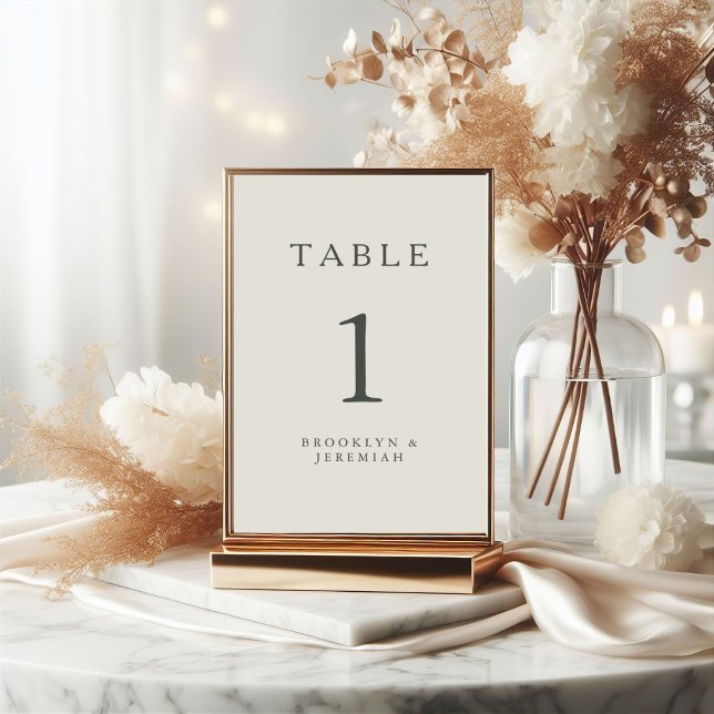 Numeração De Mesa Serif Elegant Modern Wedding (Criador carregado)