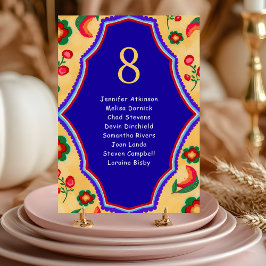 Numeração De Mesa Sessão de casamento amarelo mexicano