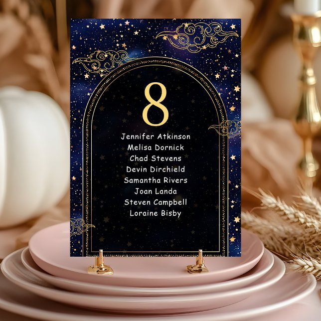 Numeração De Mesa Sessão de casamento celestial místico elegante (Criador carregado)