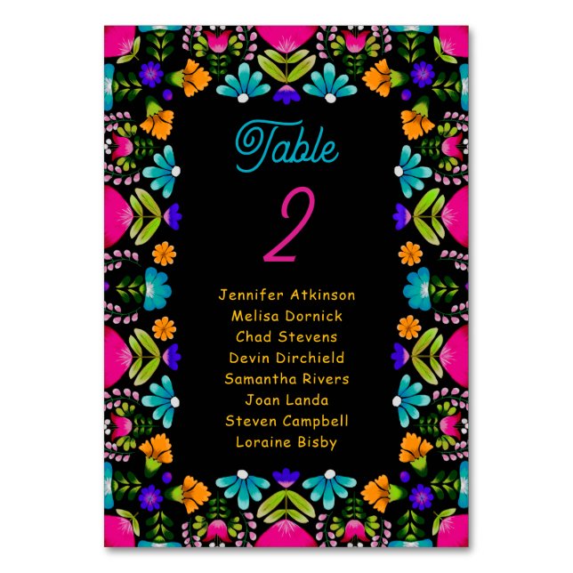 Numeração De Mesa Sessão de casamento Elegante fiesta (Frente)