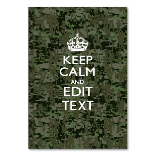 Numeração De Mesa Seu próprio texto Camo digital Woodland mantenha-s