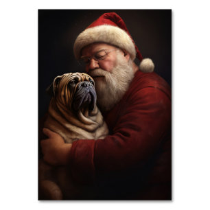Numeração De Mesa Shar Pei Com Papai Noel Natal Festivo