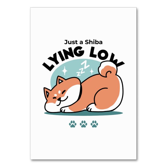 Numeração De Mesa Shiba Inu Relaxa Arte: Apenas uma Shiba Mentira Ba (Frente)