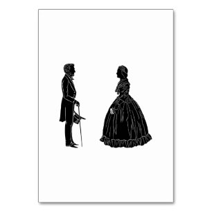 Numeração De Mesa silhueta de abraham lincoln mary todd lincoln