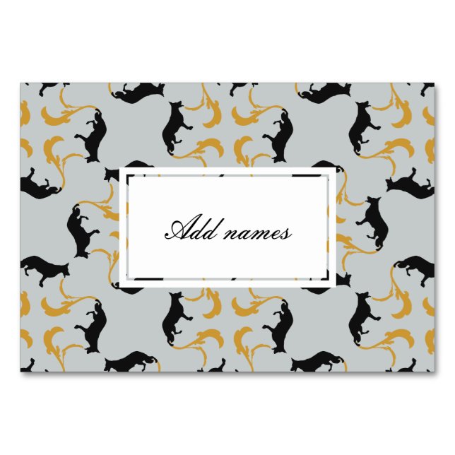 Numeração De Mesa Silhueta de cão pastor (Frente)