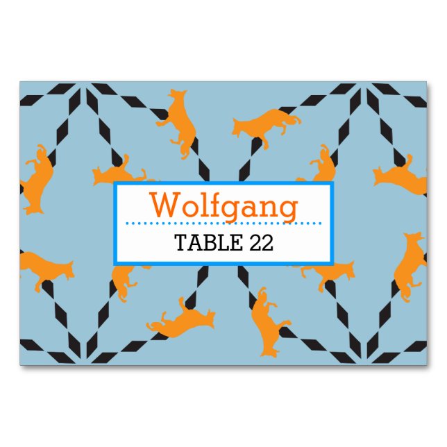 Numeração De Mesa Silhueta de cão pastor (Frente)