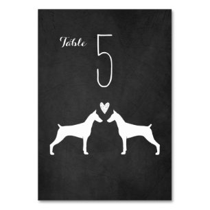 Numeração De Mesa Silhuetas de Doberman Pinscher no Casamento
