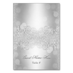 Numeração De Mesa Silver de Escolta de Casamento