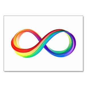 Numeração De Mesa Símbolo de Infinidade Arco-Íris em Camadas