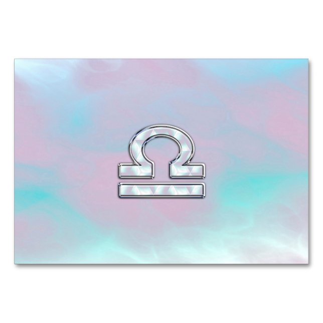 Numeração De Mesa Símbolo Libra Zodiac Mãe de Estilo Pérola (Frente)