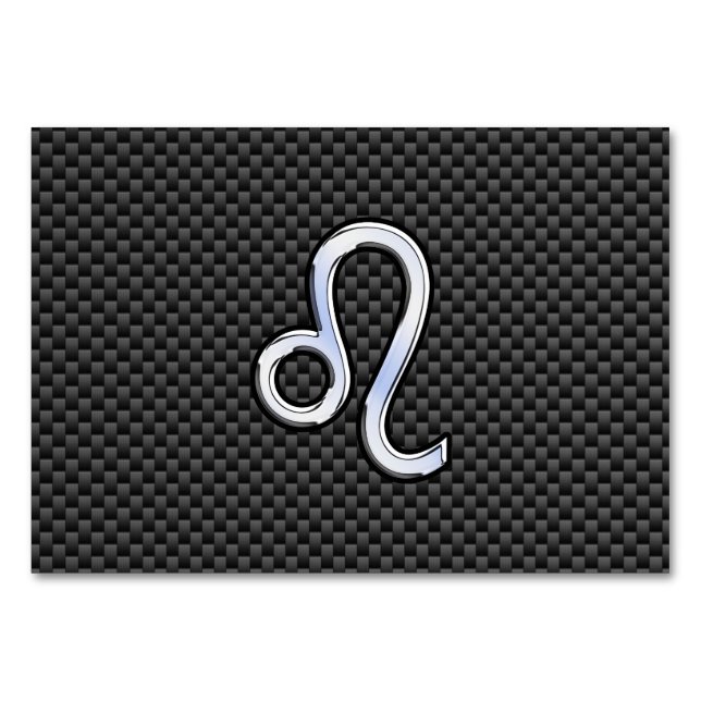 Numeração De Mesa Símbolo Zodiac Silver Leo em Impressão de Fibra de (Frente)