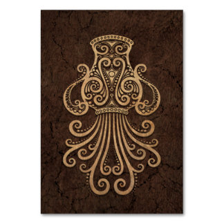 Numeração De Mesa Símbolo Zodíaco Russo Aquário no Efeito Pedra