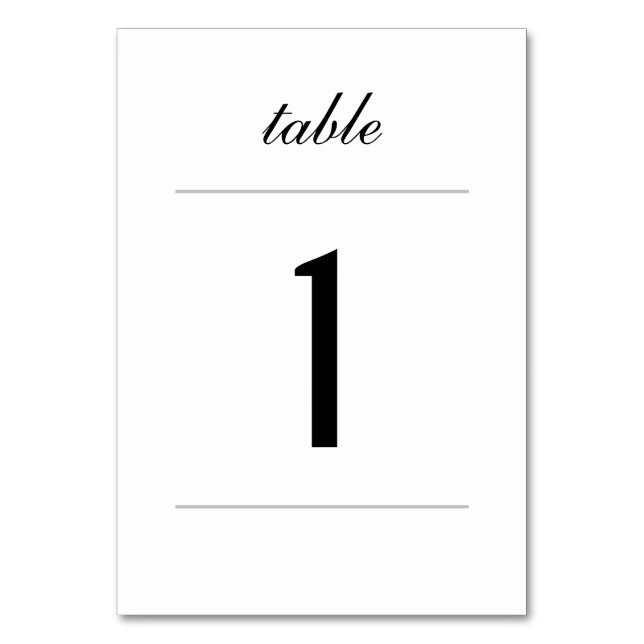 Numeração De Mesa Simple Classic Table Card (Frente)