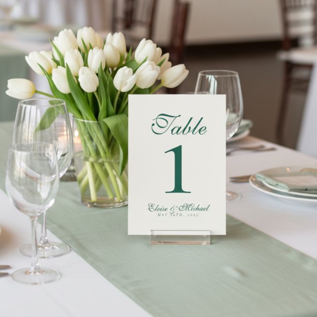 Numeração De Mesa Simple Modern Minimalist Sage Green Wedding (Guide guests to their seats in style with this Sage Green Wedding Table Number Sign!)