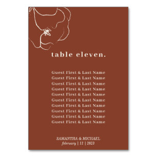 Numeração De Mesa Simples bobotânico Floral Terracotta assento