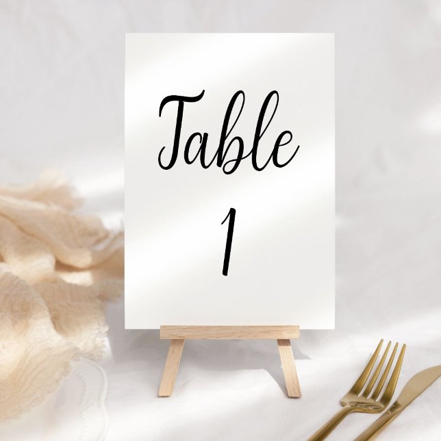 Numeração De Mesa Simples caligrafia negra número da mesa de casamen (Criador carregado)