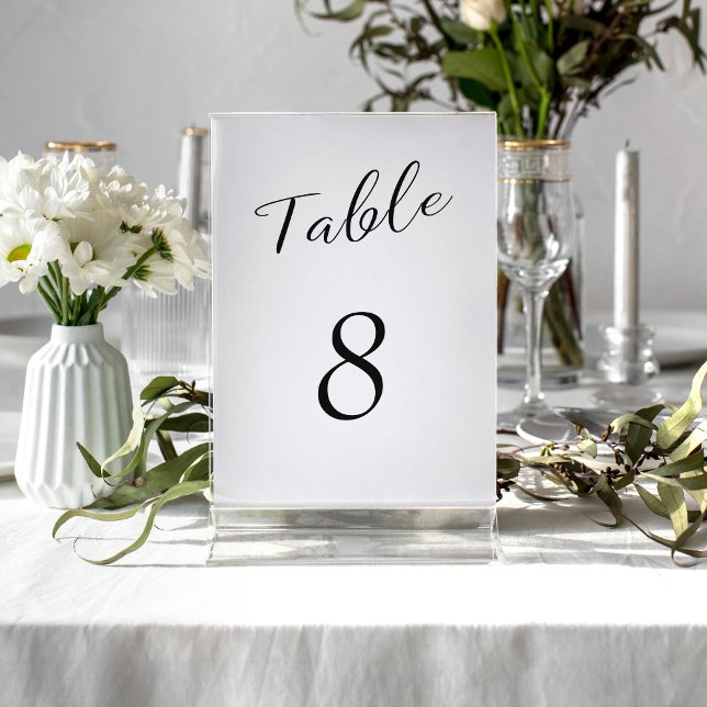 Numeração De Mesa Simples casamento preto e branco (Criador carregado)