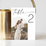 Numeração De Mesa Simples e elegante casamento com fotos de script m<br><div class="desc">Número da mesa de casamento de fotos minimalistas elegantes. Entre em contato comigo se precisar de itens adicionais.</div>