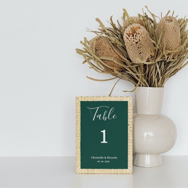 Numeração De Mesa Simples e esmeralda chamada de caligrafia verde (Criador carregado)