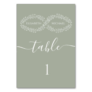 Numeração De Mesa Simples elegante romântico do sábio infinito