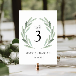 Numeração De Mesa Simples Elegante Wreath Greenery Mesa de Casamento